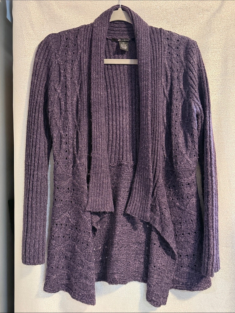 Bundle @deseo1999 Plum Open-Front Knit Cardigan
